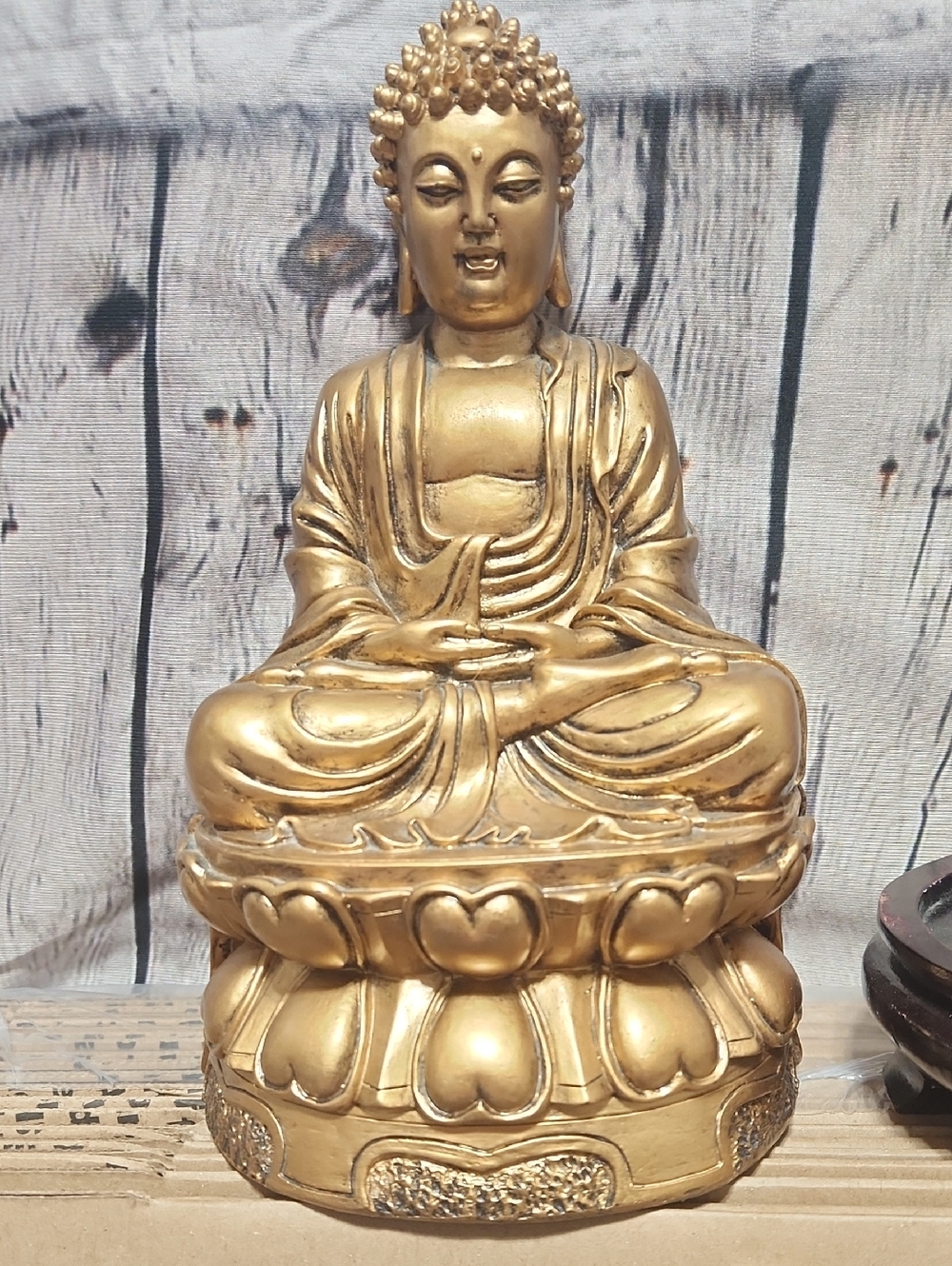 Gold Buddha Statue Decorative Home Art 🌼     9 Inches Tall.